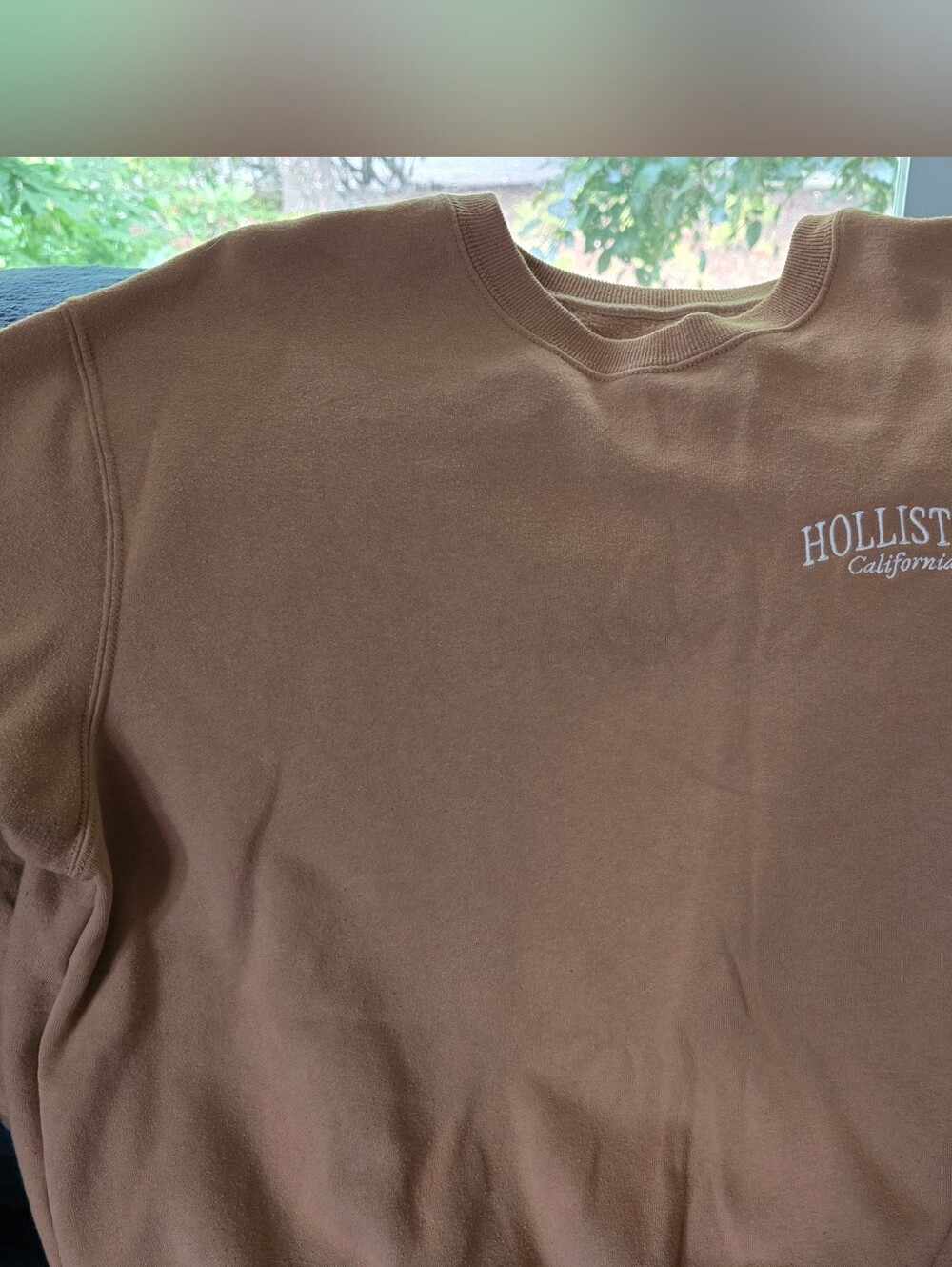 Hollister Brown Logo Crewneck Pullover
